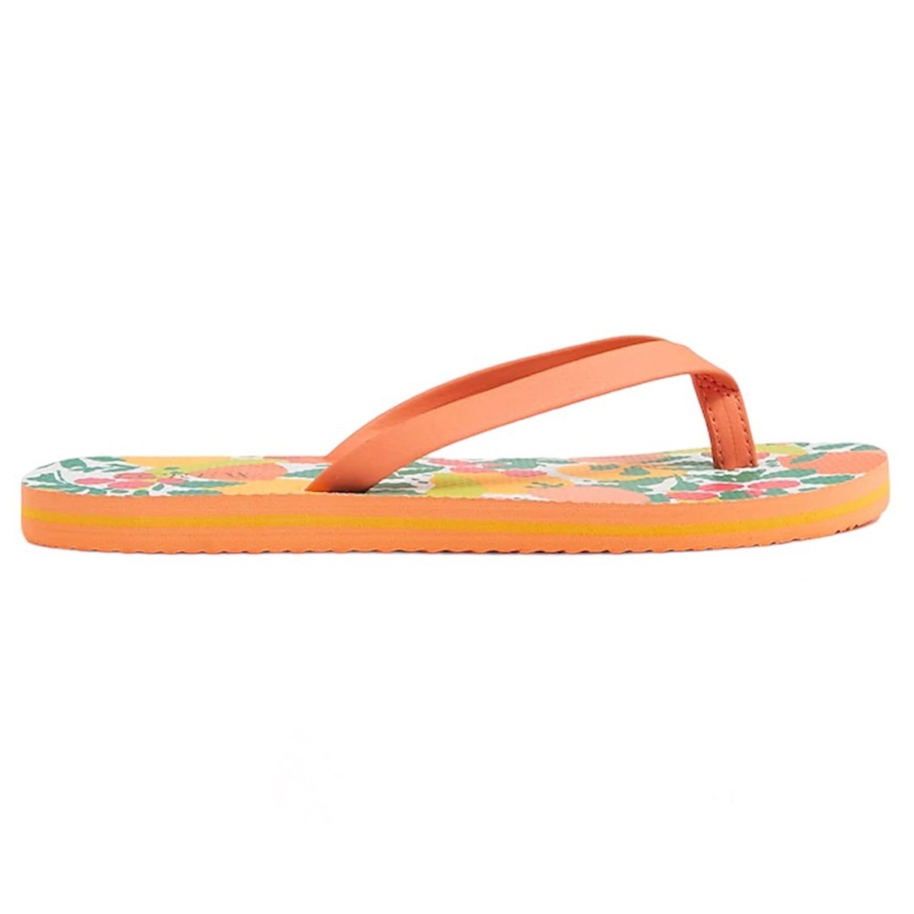 J. CREW Printed Flip Flops Guava Orange Fruit Graphic Thong Sandals - Picture 2 of 7